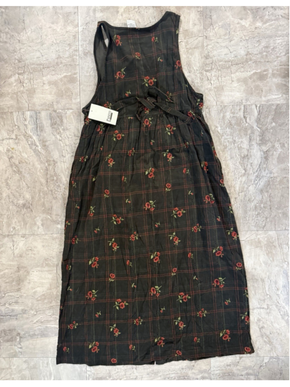 VTG 90’s Capacity Corded Floral Full Button maxi Dress Jumper cotton M NWT - Picture 6 of 6